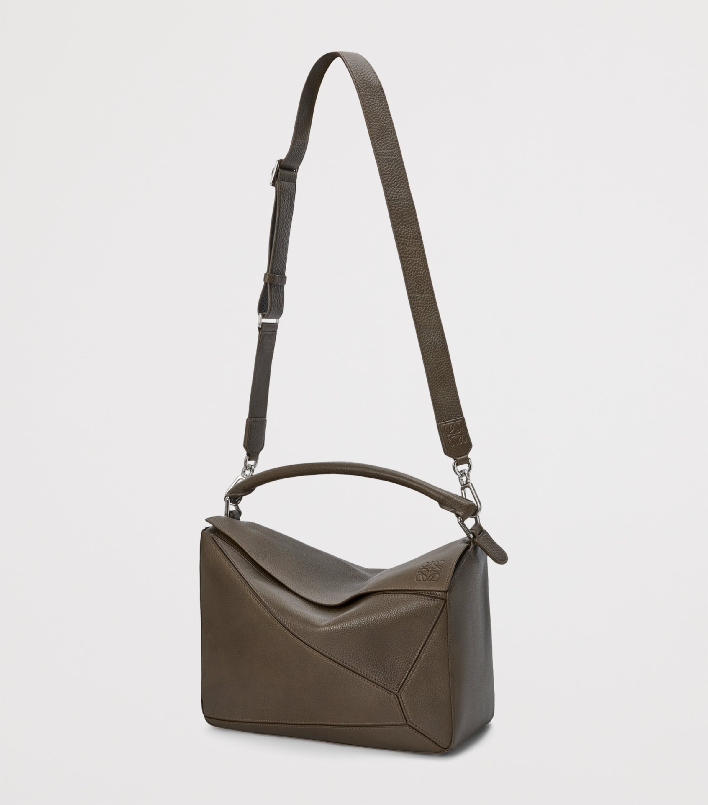 LOEWE Puzzle Edge large leather top-handle bag, imported from the UK