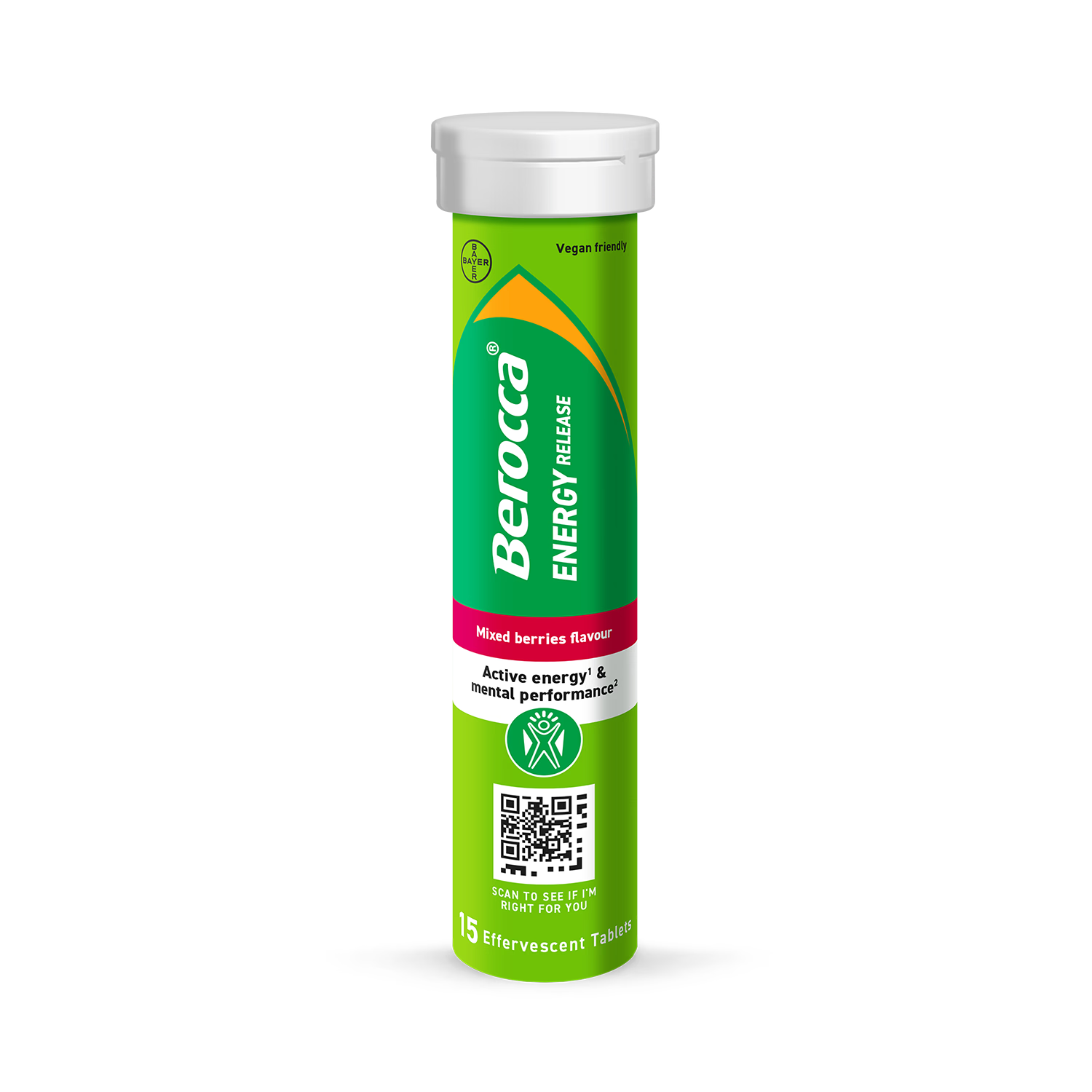 Berocca Mixed Berries effervescent tablets 15, imported from the UK