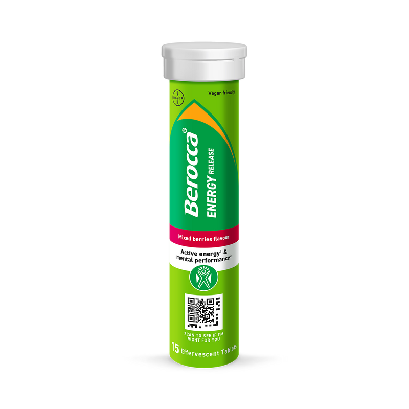 Berocca Mixed Berries effervescent tablets 15, imported from the UK