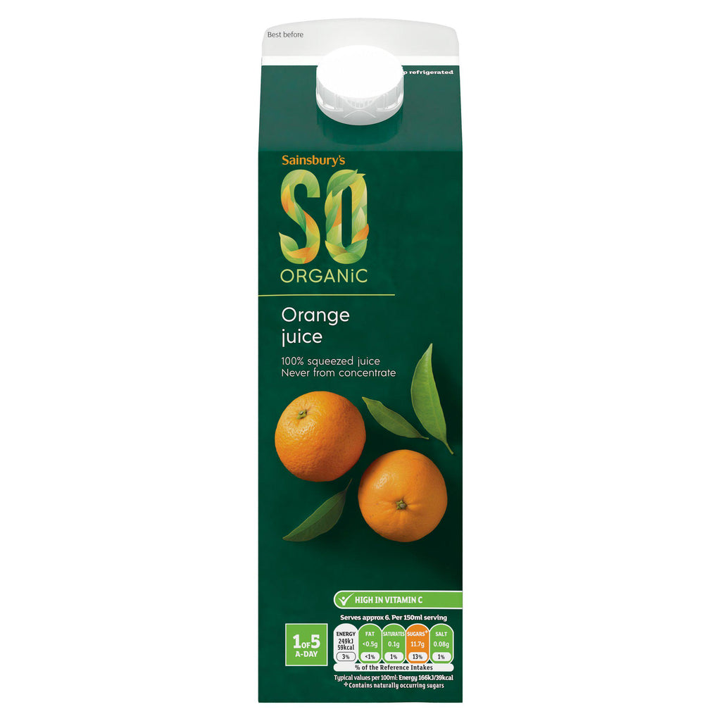 Sainsbury's Orange Juice, SO Organic 1L