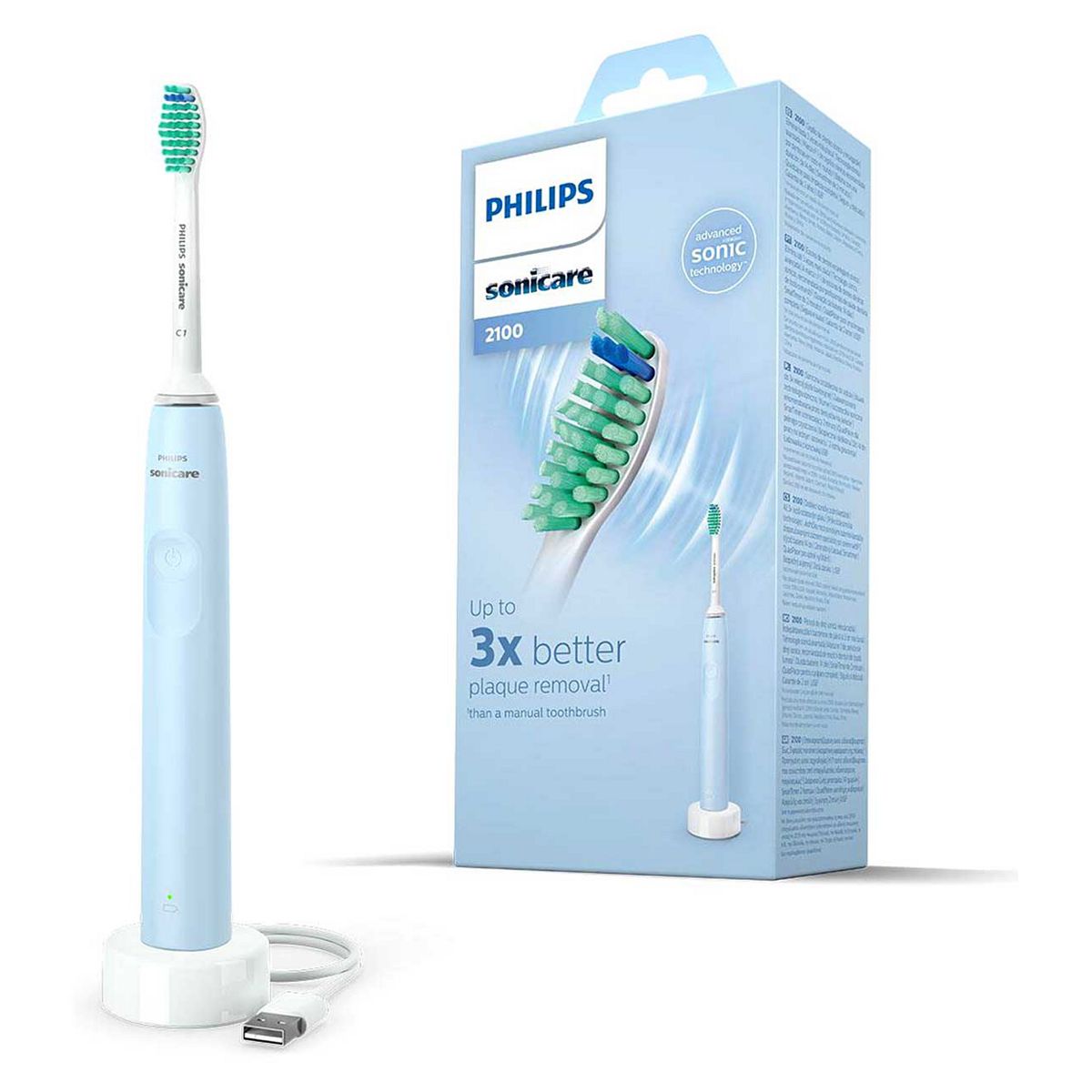 Philips Sonicare Series 2100 Electric Toothbrush, Light Blue - HX3651/12 GOODS Boots   