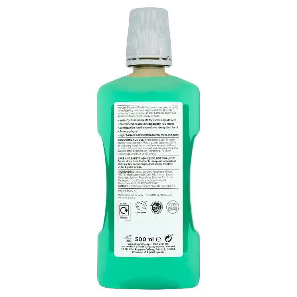 Superdrug Procare Fresh Breath Mouthwash 500ml (British brand)