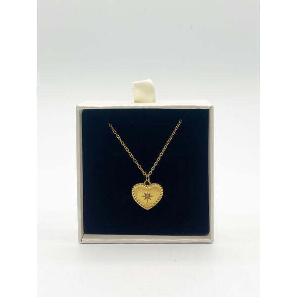 SVNX sparkly heart necklace in gold - British product