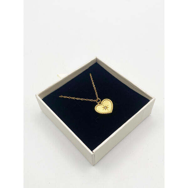 SVNX sparkly heart necklace in gold - British product