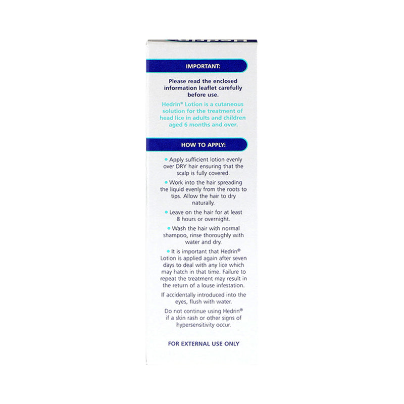 Hedrin lice treatment lotion 4% 50ml (British brand)