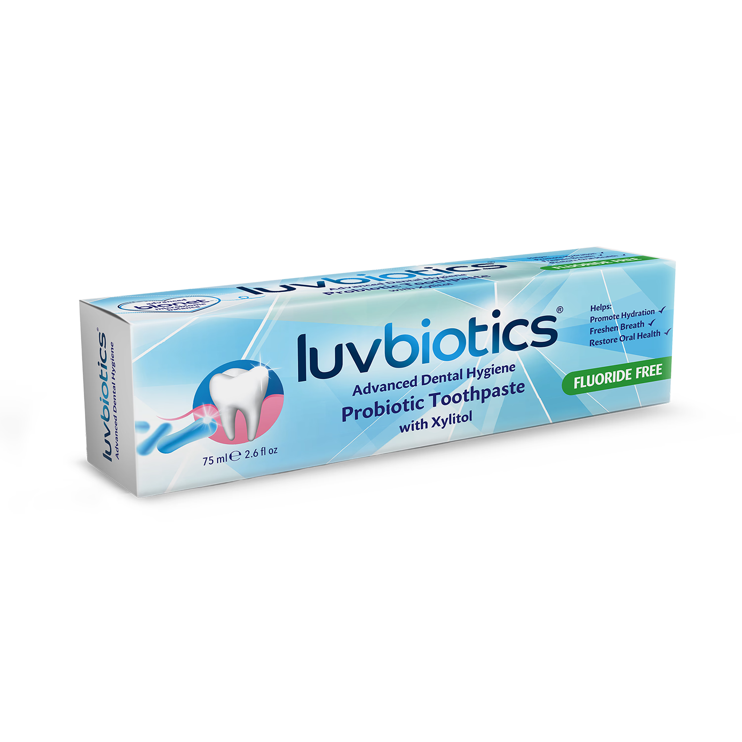 Luvbiotics probiotic fluoride free toothpaste (British brand)