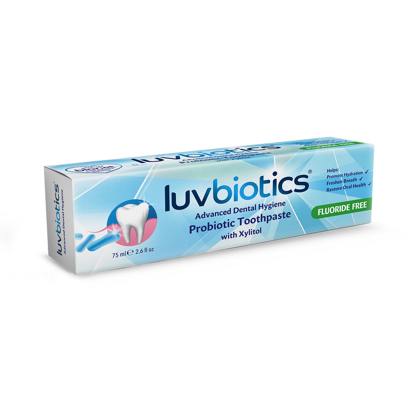 Luvbiotics probiotic fluoride free toothpaste (British brand)