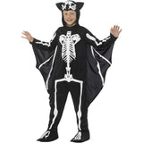 Smiffys Bat Skeleton Costume in black and white with hood and wings, UK version
