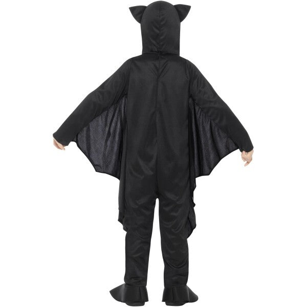 Smiffys Bat Skeleton Costume in black and white with hood and wings, UK version