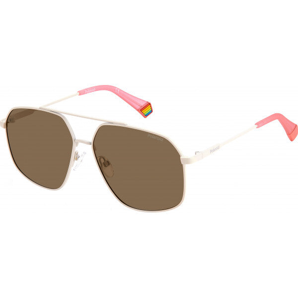 Polaroid beige sunglasses metal frame - imported from the UK