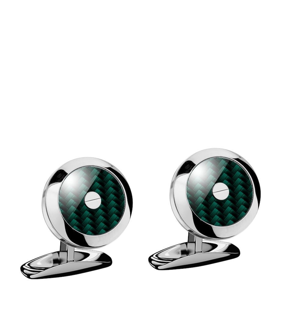 Chopard Classic Racing cufflinks carbon fibre steel - British product