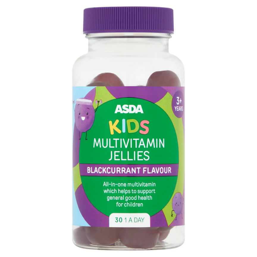 ASDA  Kids Multivitamin Jellies Blackcurrant Flavour 1 a Day 3+ Years