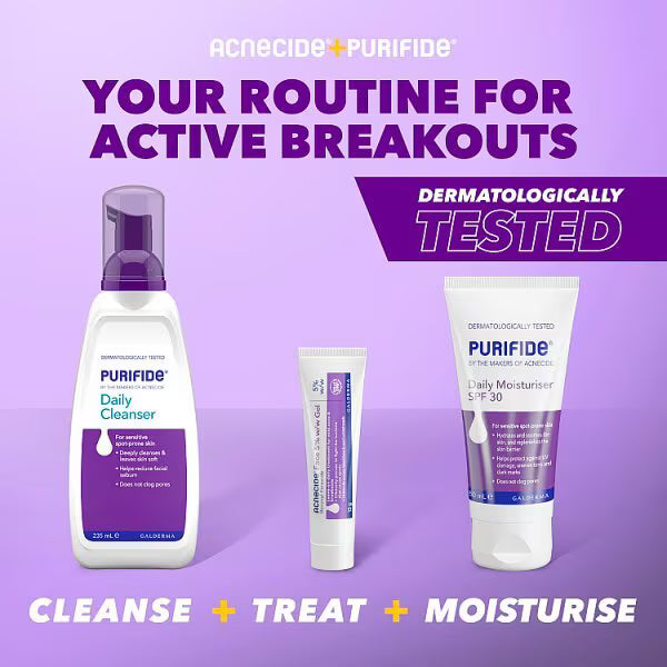 Acnecide Face Gel Spot Treatment Benzoyl Peroxide 15g - British product