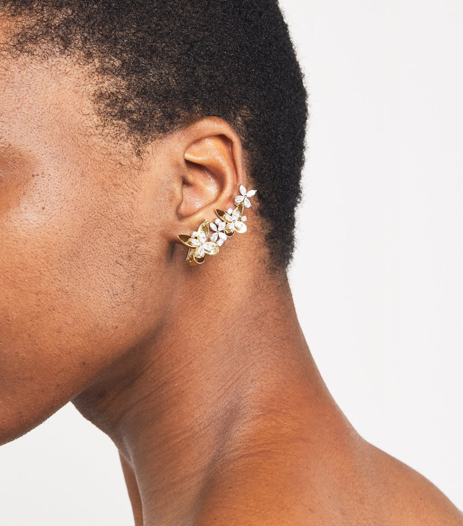 Yeprem butterfly climber earrings with gold and diamonds (British brand)