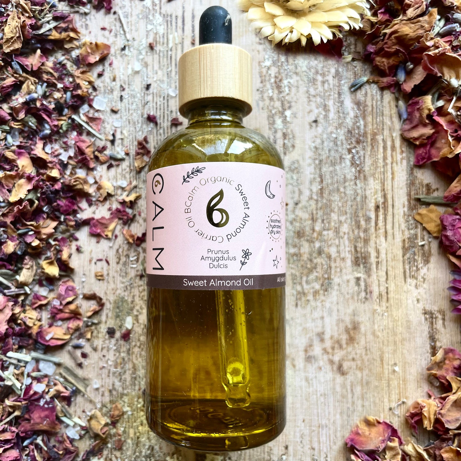 B Calm organic sweet almond carrier oil 100ml - British product