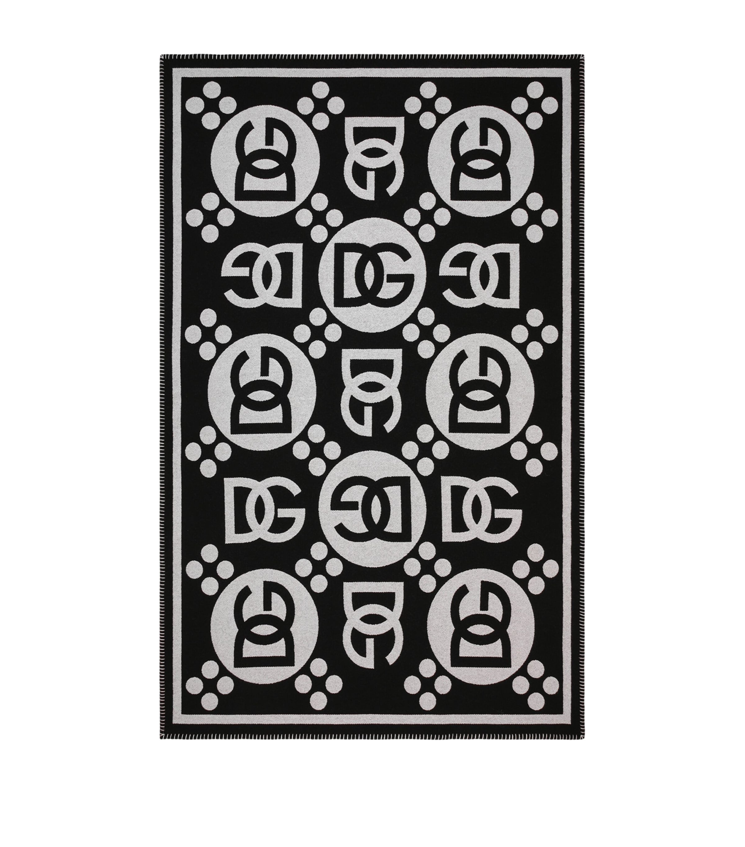 Dolce&Gabbana Casa wool logo jacquard throw 140cm x 180cm - British product