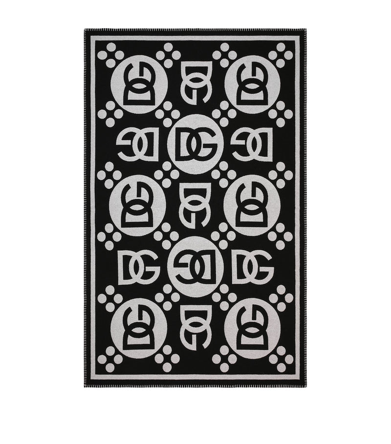 Dolce&Gabbana Casa wool logo jacquard throw 140cm x 180cm - British product