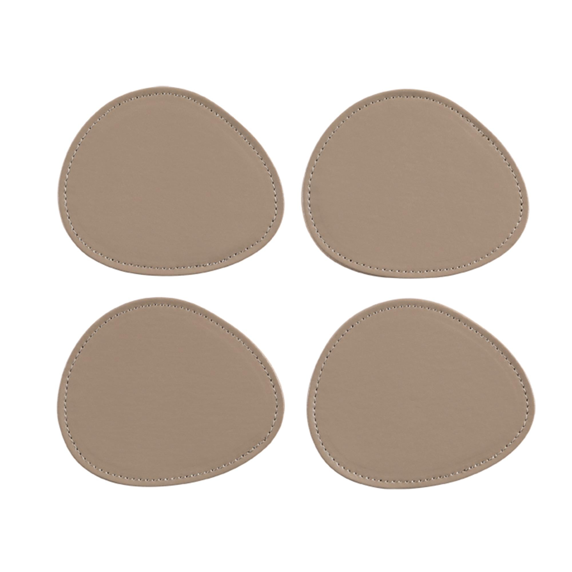 Habitat Faux Leather Pebble Coaster 4pk GOODS Sainsburys   