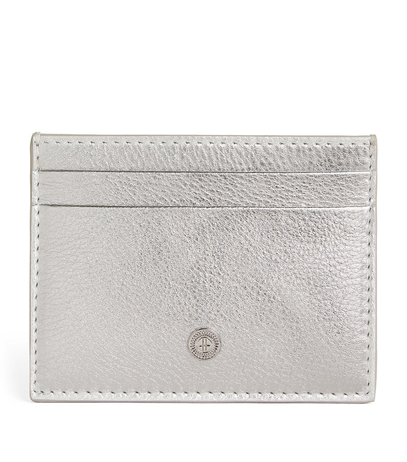 Harrods metallic leather card holder with logo engraving, UK version