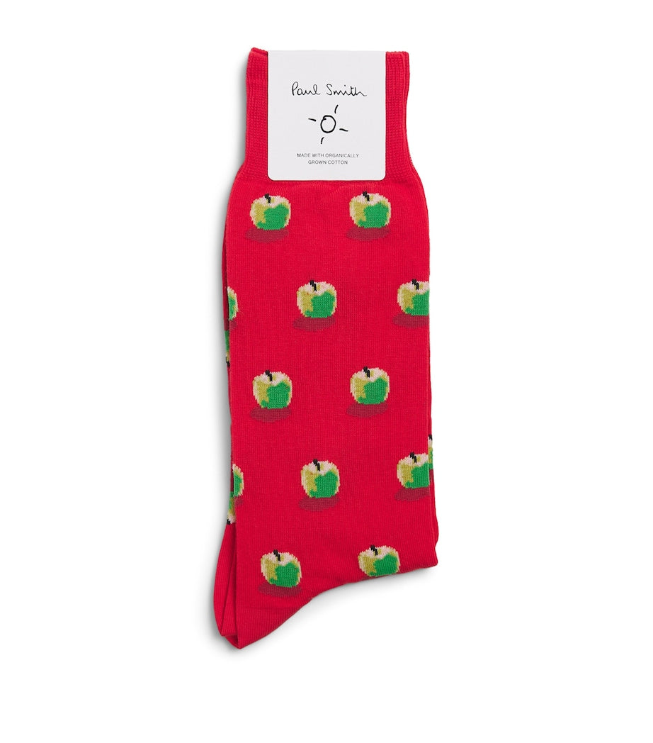 Paul Smith apple pattern organic cotton socks - British product