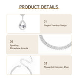 Livingandhome 3-piece jewellery set with teardrop earrings - British product