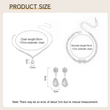 Livingandhome 3-piece jewellery set with teardrop earrings - British product