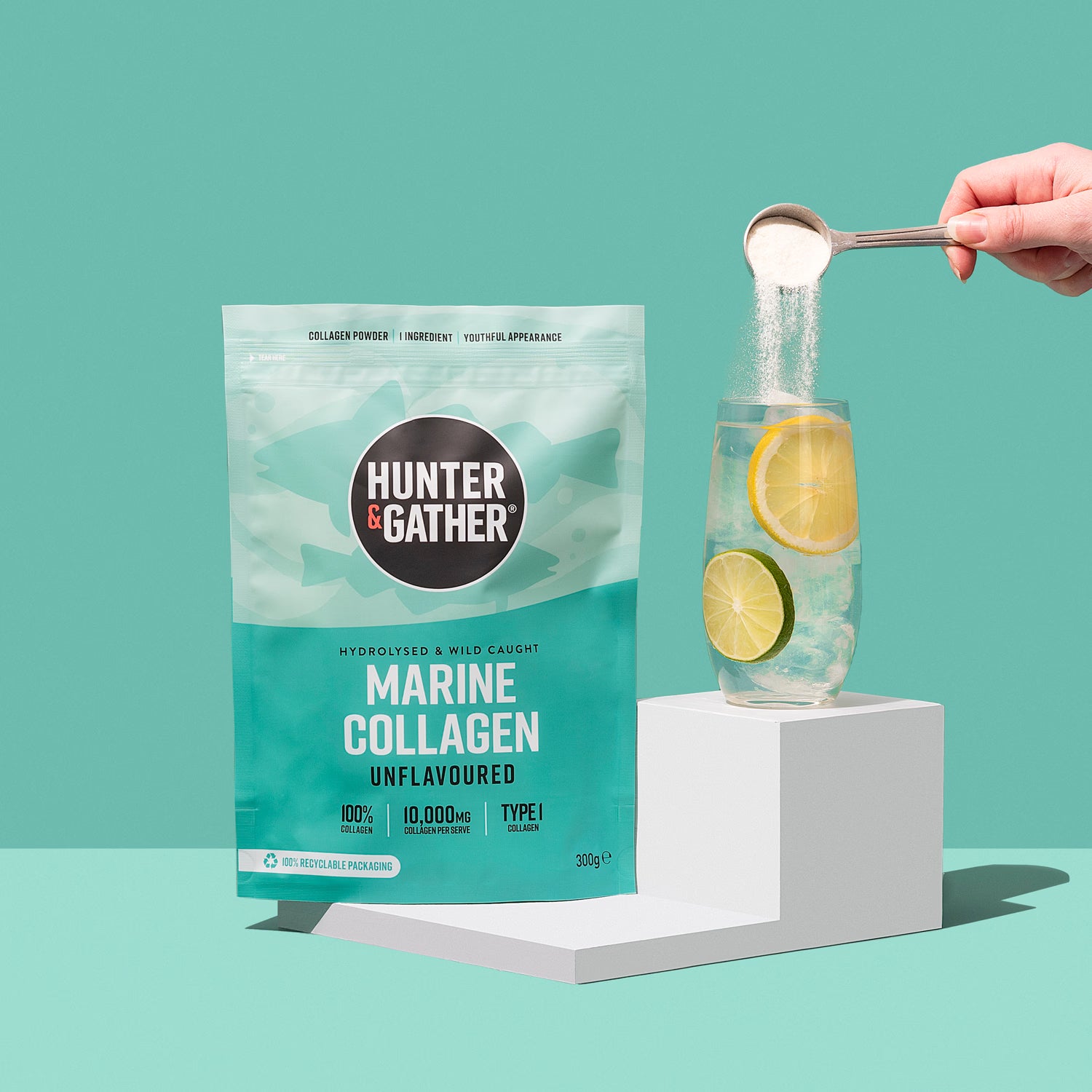 Hunter & Gather unflavoured marine collagen peptides 300g (British brand)