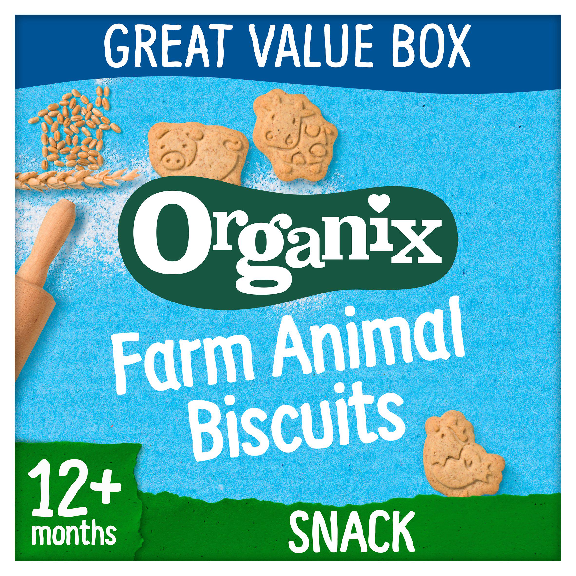 Organix Farm Animal Biscuits Toddler Snacks 12 months+ 100g GOODS Sainsburys   