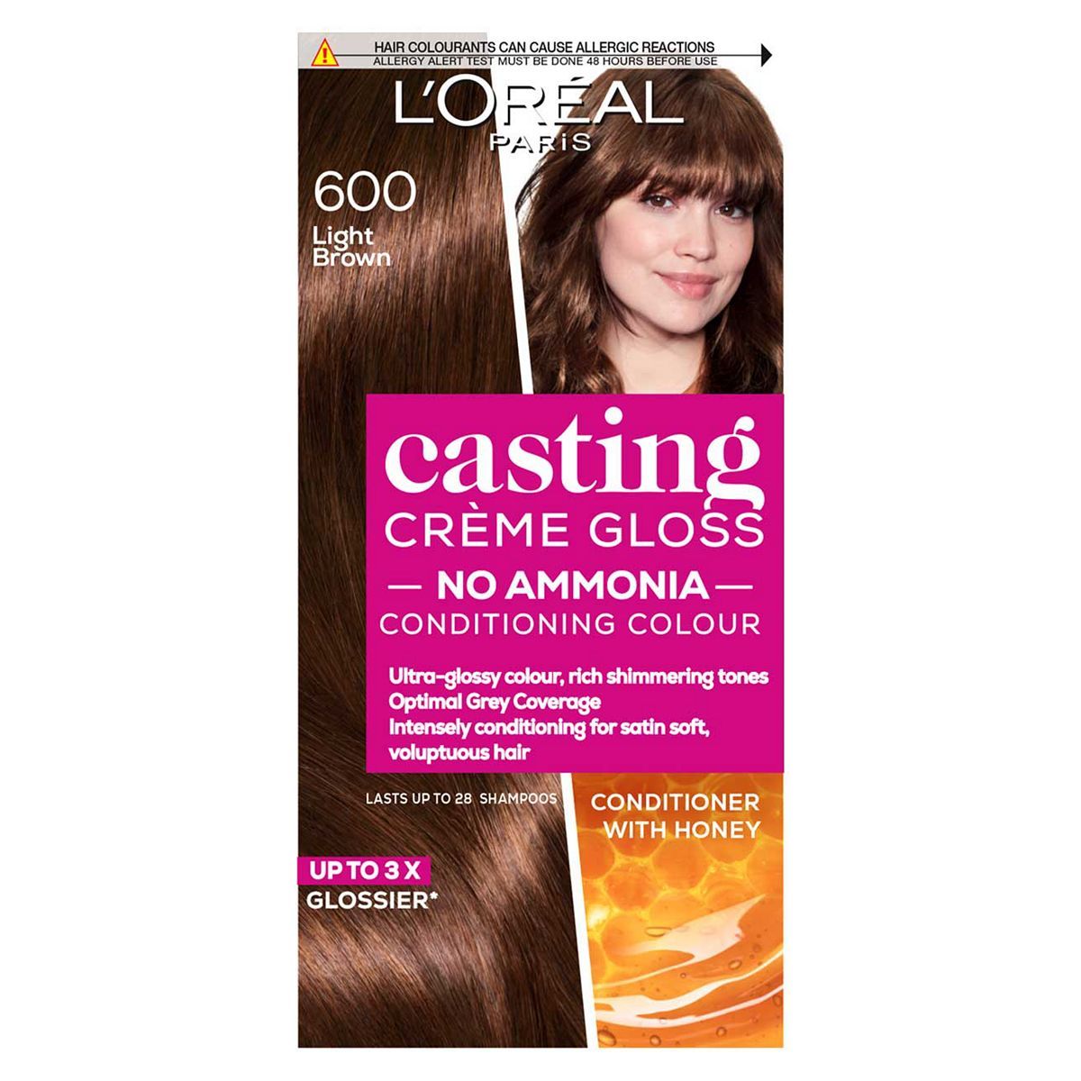 L'Oreal Paris Casting Creme Gloss Semi-Permanent Hair Dye, Brown Hair Dye 600 Light Brown GOODS Boots   