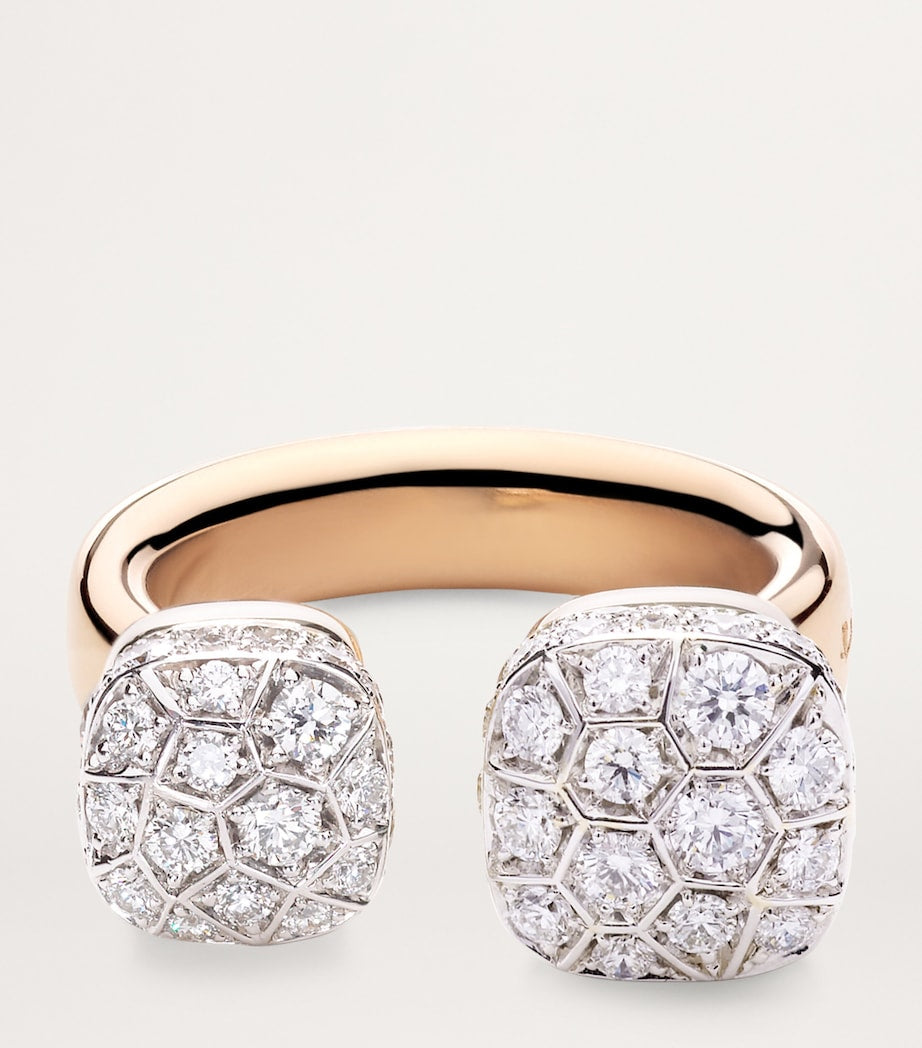 Pomellato Nudo mixed gold diamond ring (British brand)