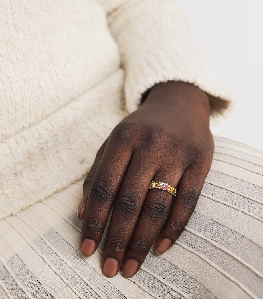 Suzanne Kalan pastel sapphire and diamond half band ring, UK version