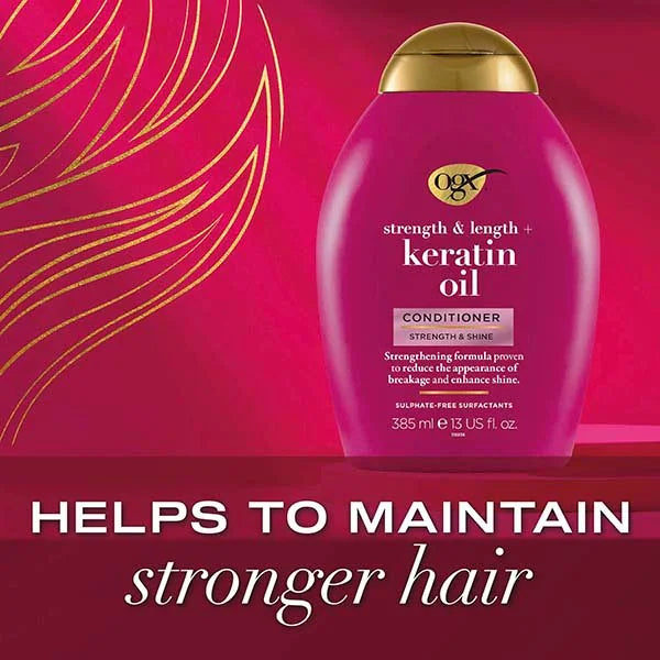OGX Anti-Breakage Keratin Oil Conditioner 385ml, imported from the UK