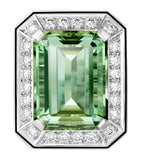 Boucheron Vendôme Liseré ring white gold diamonds tourmaline, imported from the UK