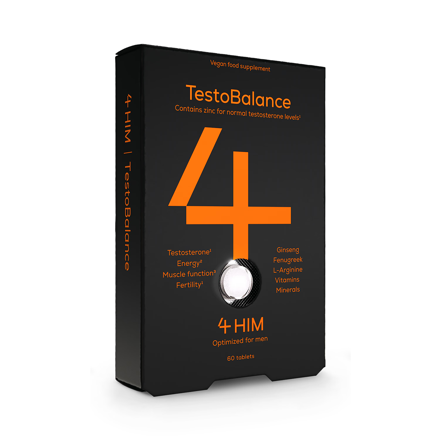 4Him Testobalance men's testosterone supplement 60 vegan tablets (British brand)