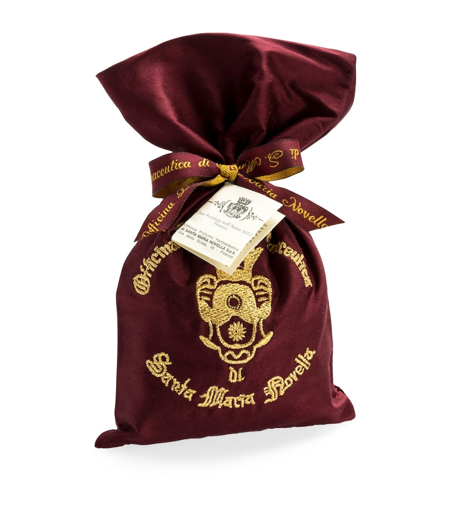 SANTA MARIA NOVELLA Pot Pourri Maroon Embroidered Silk Bag (40g)