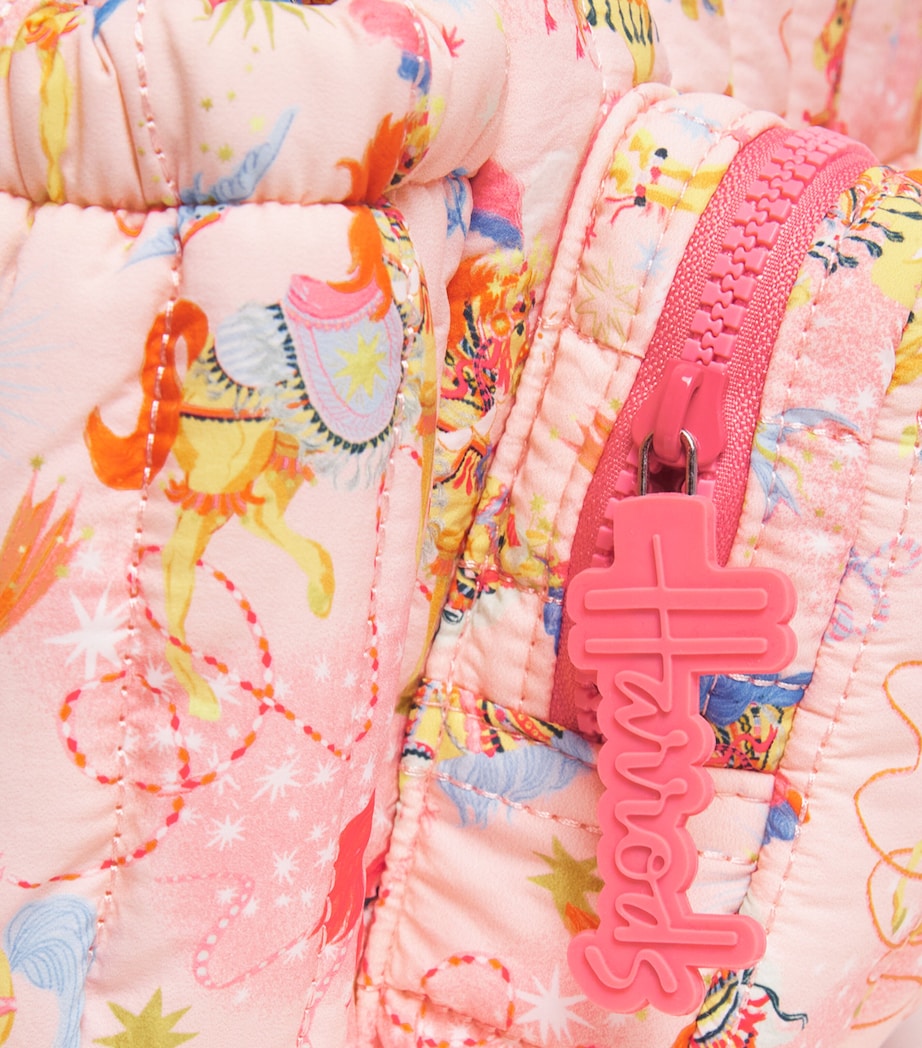 Harrods quilted pony parade backpack for children, imported from the UK