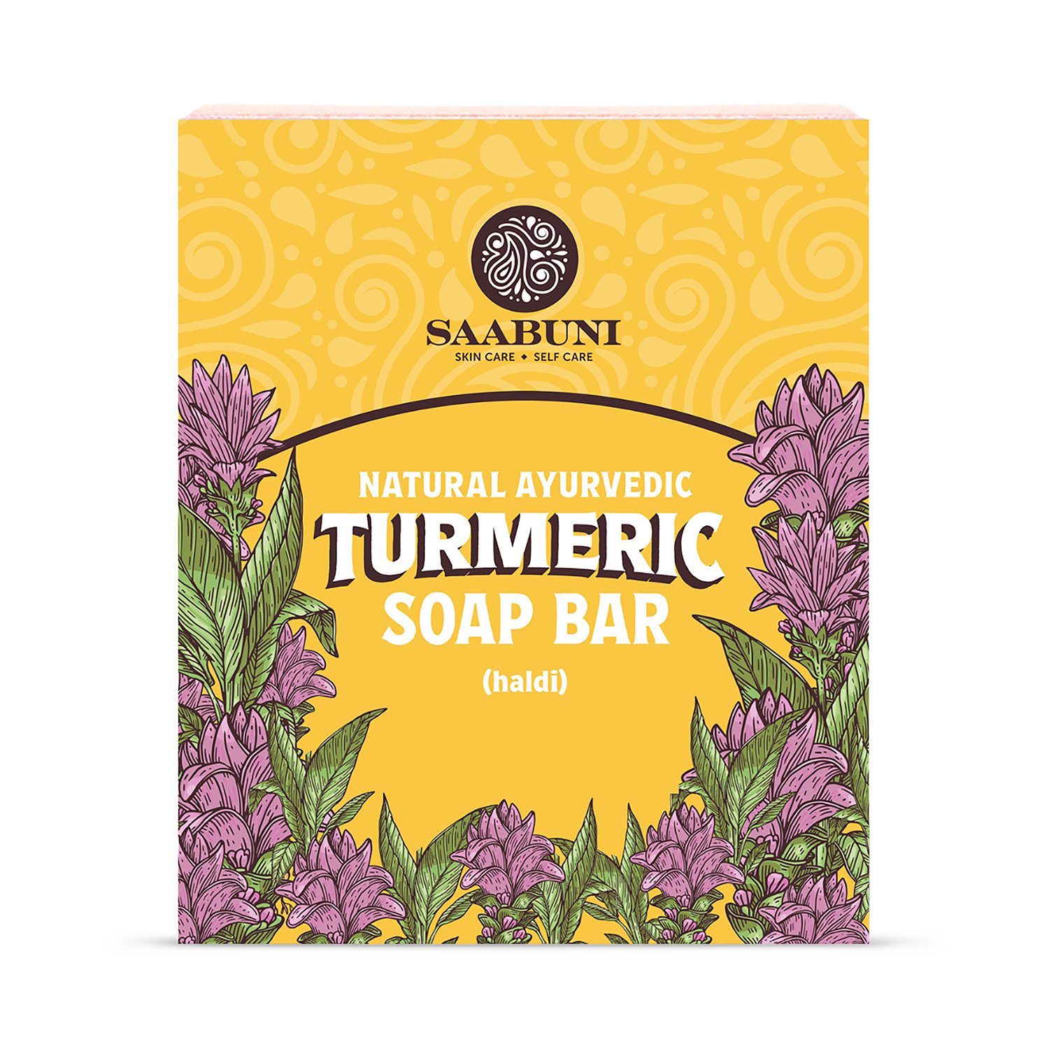 Saabuni turmeric hand and body soap bar 90g, imported from the UK