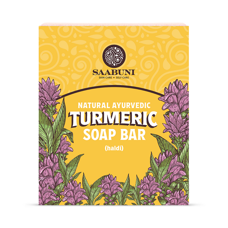 Saabuni turmeric hand and body soap bar 90g, imported from the UK