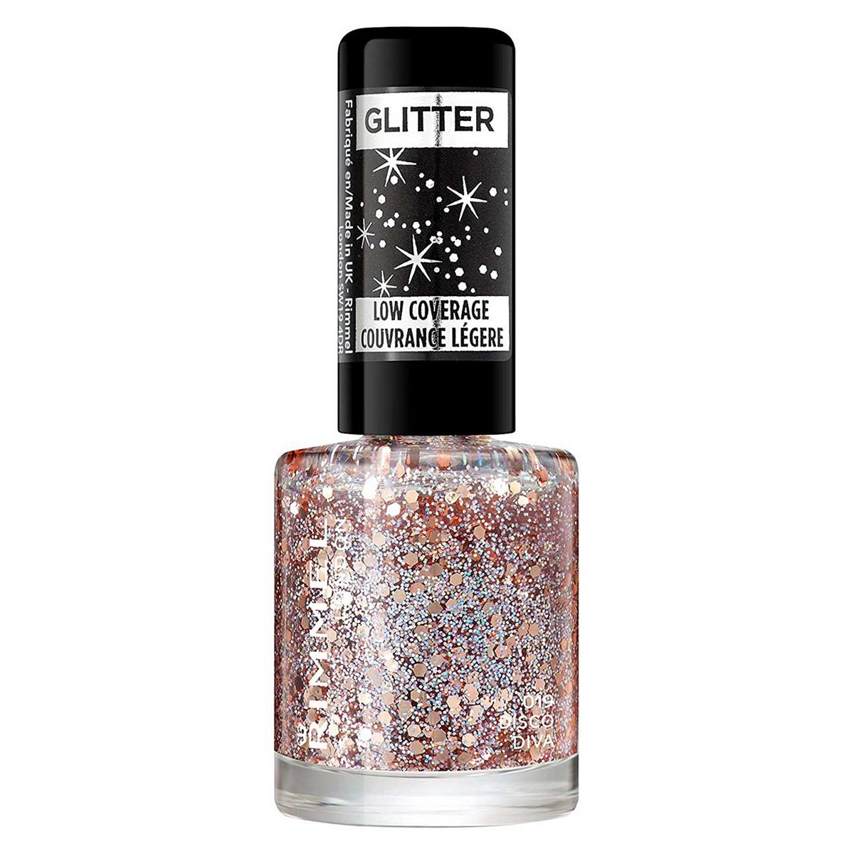 Rimmel Glitter Top Coat Nail Polish 019 Disco Diva GOODS Boots   