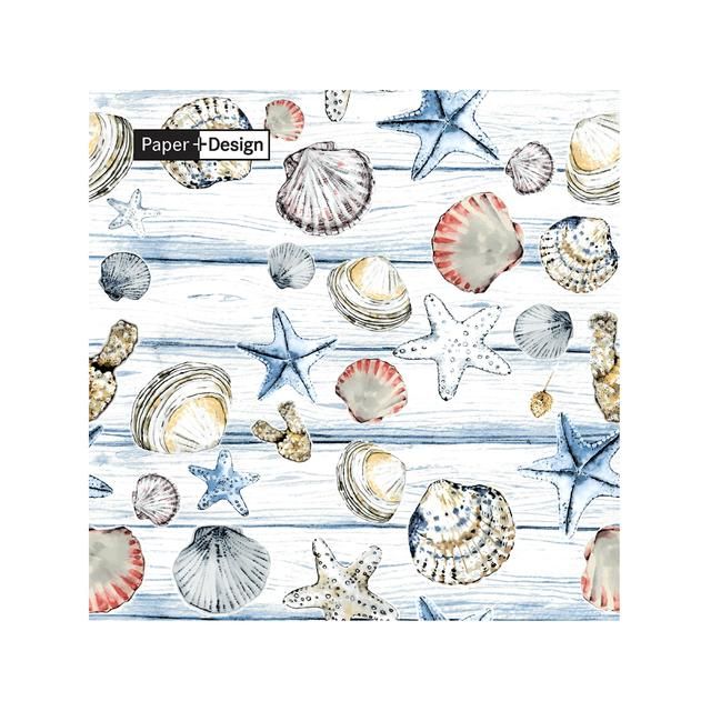 Beach Shells 33cm 3ply Napkins   20 per pack