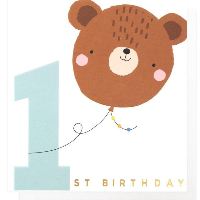 Bear 1st Birthday Card