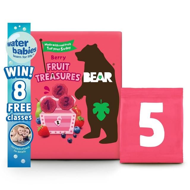 Bear Treasures Kids Snack 3+ Years Berry Flavour   5 x 20g - McGrocer