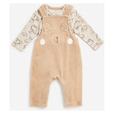 Bear Velour Dungarees and Bodysuit Set - McGrocer