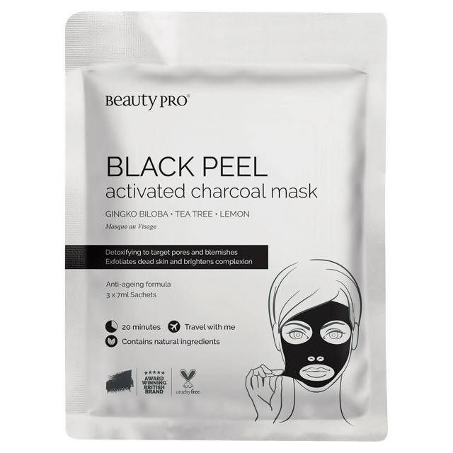 BeautyPro Black Peel Mask with Activated Charcoal 3x7g