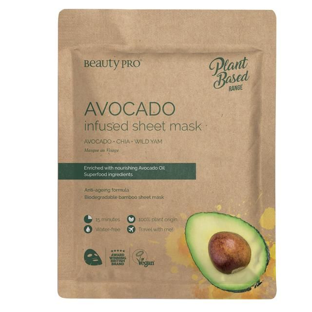 BeautyPro Plant Based Avocado Infused Sheet Mask