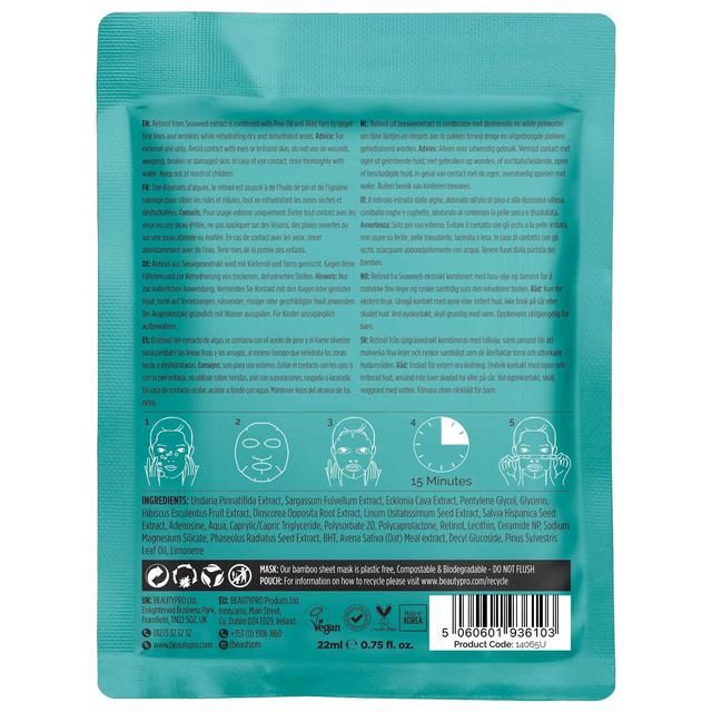BEAUTYPRO RETINOL Facial Sheet Mask   30g - McGrocer