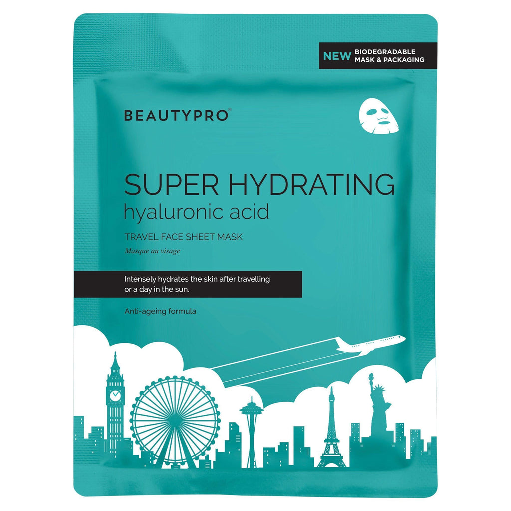 BeautyPro Super Hydrating Hyaluronic Acid Travel Face Sheet Mask 22ml