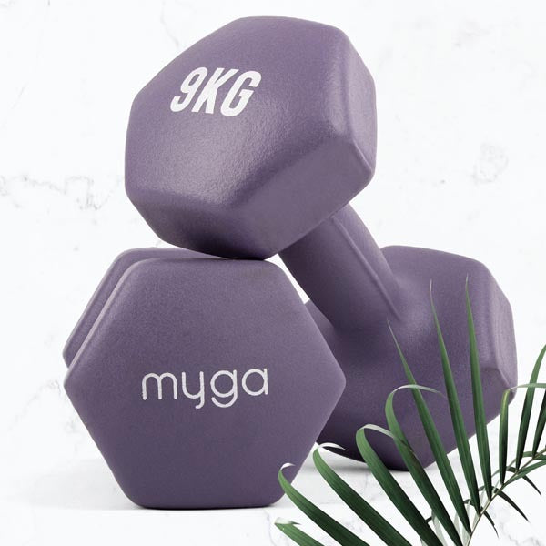 Myga Hexagonal Dumbbell - 9kg Pair GOODS Superdrug   