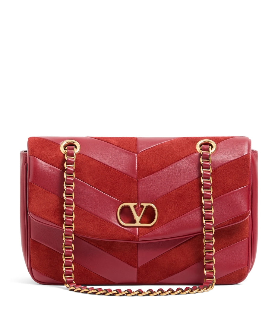 Valentino Garavani lambskin chevron Djuna shoulder bag, UK version
