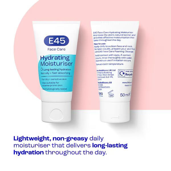 E45 face moisturiser dry sensitive skin 50ml - British product
